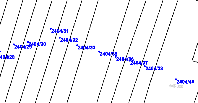 Parcela st. 2404/35 v KÚ Klobouky u Brna, Katastrální mapa