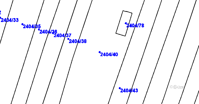 Parcela st. 2404/40 v KÚ Klobouky u Brna, Katastrální mapa