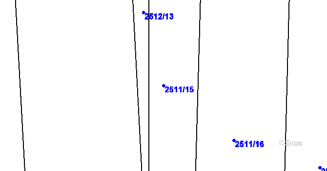 Parcela st. 2511/15 v KÚ Klobouky u Brna, Katastrální mapa