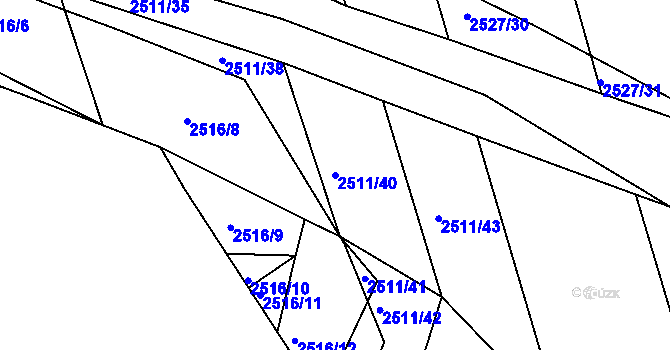 Parcela st. 2511/40 v KÚ Klobouky u Brna, Katastrální mapa