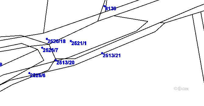 Parcela st. 2513/21 v KÚ Klobouky u Brna, Katastrální mapa