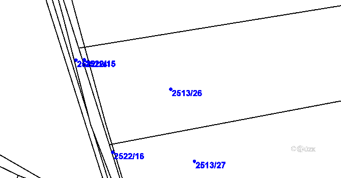 Parcela st. 2513/26 v KÚ Klobouky u Brna, Katastrální mapa