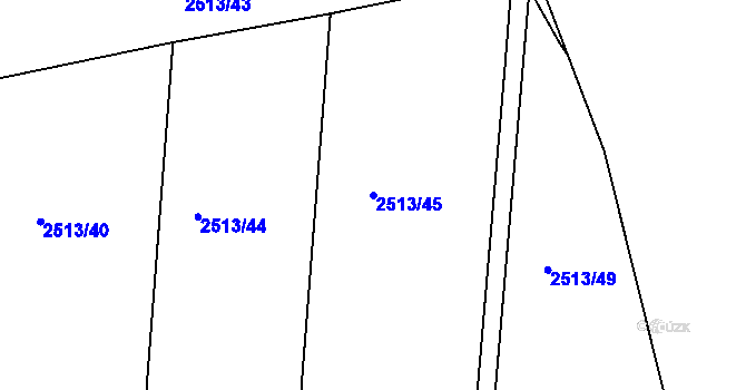 Parcela st. 2513/45 v KÚ Klobouky u Brna, Katastrální mapa