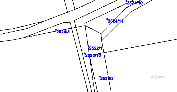 Parcela st. 2522/1 v KÚ Klobouky u Brna, Katastrální mapa