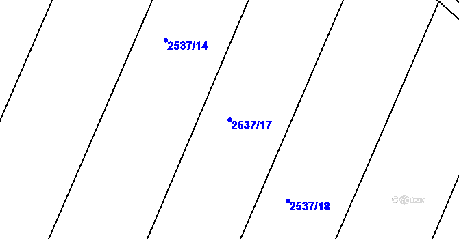 Parcela st. 2537/17 v KÚ Klobouky u Brna, Katastrální mapa