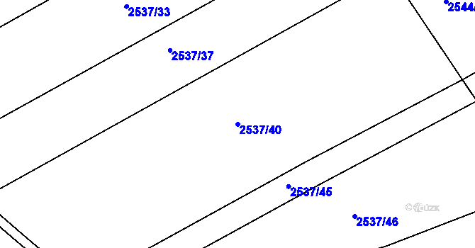 Parcela st. 2537/40 v KÚ Klobouky u Brna, Katastrální mapa