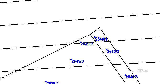 Parcela st. 2539/9 v KÚ Klobouky u Brna, Katastrální mapa