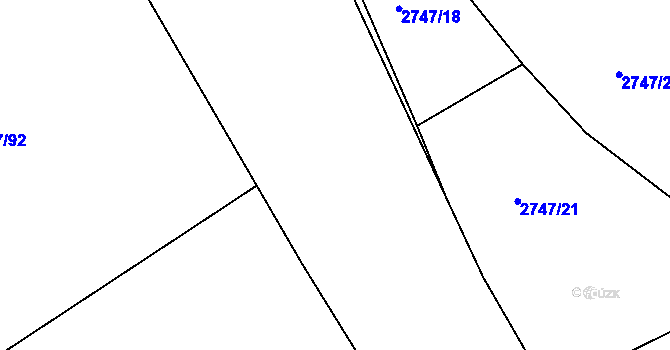 Parcela st. 2544/66 v KÚ Klobouky u Brna, Katastrální mapa