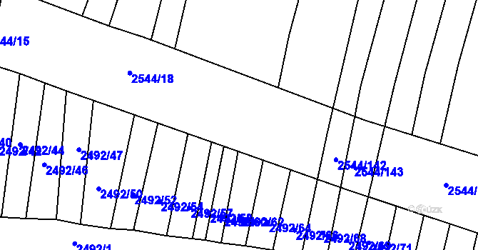 Parcela st. 2544/138 v KÚ Klobouky u Brna, Katastrální mapa