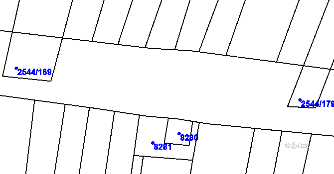 Parcela st. 2544/174 v KÚ Klobouky u Brna, Katastrální mapa