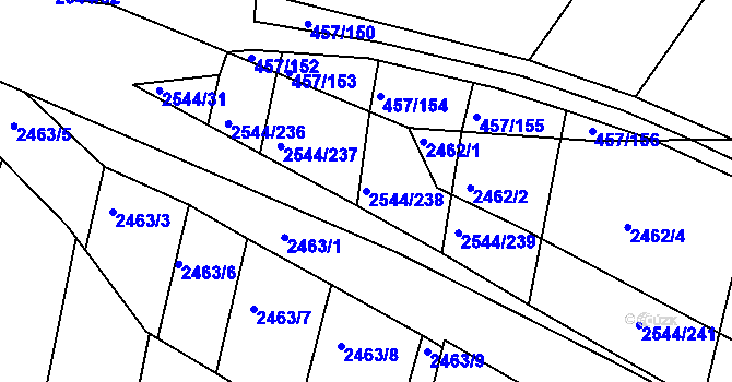 Parcela st. 2544/238 v KÚ Klobouky u Brna, Katastrální mapa