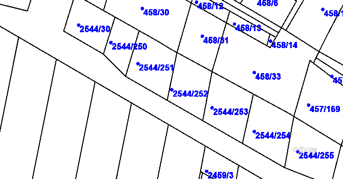 Parcela st. 2544/252 v KÚ Klobouky u Brna, Katastrální mapa