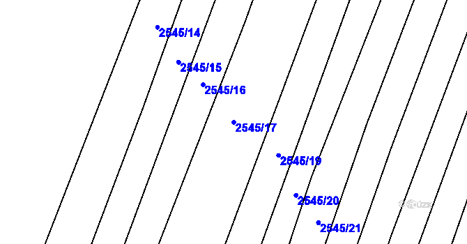 Parcela st. 2545/17 v KÚ Klobouky u Brna, Katastrální mapa