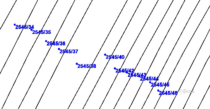 Parcela st. 2545/40 v KÚ Klobouky u Brna, Katastrální mapa