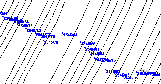 Parcela st. 2545/86 v KÚ Klobouky u Brna, Katastrální mapa