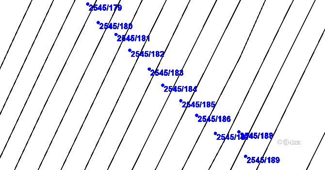 Parcela st. 2545/184 v KÚ Klobouky u Brna, Katastrální mapa