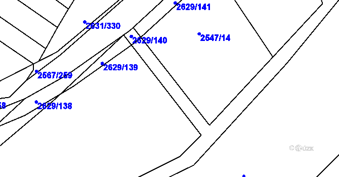 Parcela st. 2547/13 v KÚ Klobouky u Brna, Katastrální mapa