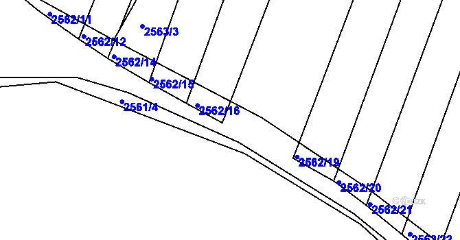 Parcela st. 2562/17 v KÚ Klobouky u Brna, Katastrální mapa