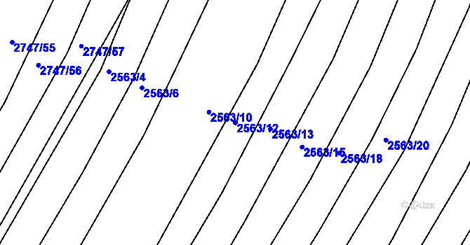 Parcela st. 2563/12 v KÚ Klobouky u Brna, Katastrální mapa