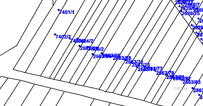 Parcela st. 2563/66 v KÚ Klobouky u Brna, Katastrální mapa