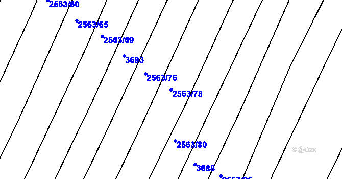 Parcela st. 2563/78 v KÚ Klobouky u Brna, Katastrální mapa