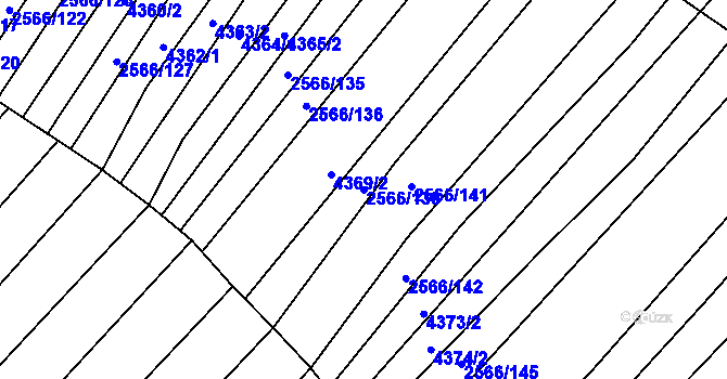 Parcela st. 2566/138 v KÚ Klobouky u Brna, Katastrální mapa