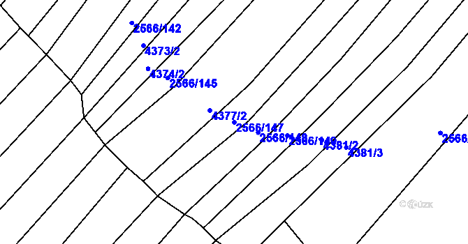 Parcela st. 2566/147 v KÚ Klobouky u Brna, Katastrální mapa