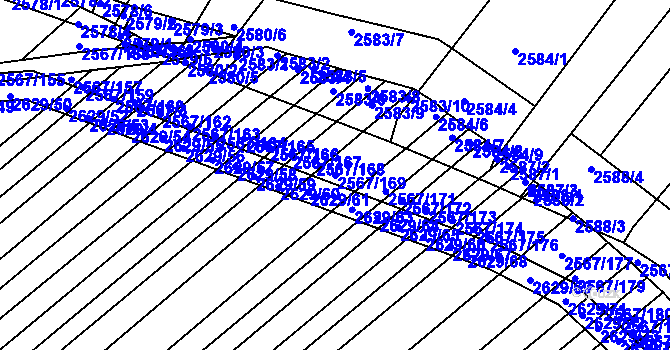 Parcela st. 2567/169 v KÚ Klobouky u Brna, Katastrální mapa