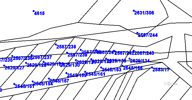 Parcela st. 2567/241 v KÚ Klobouky u Brna, Katastrální mapa