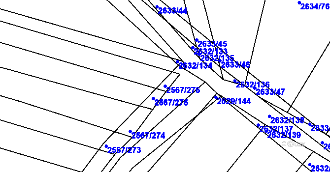 Parcela st. 2567/276 v KÚ Klobouky u Brna, Katastrální mapa