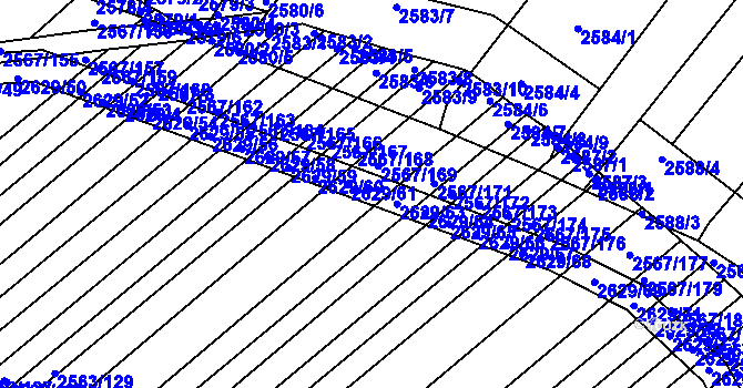 Parcela st. 2629/62 v KÚ Klobouky u Brna, Katastrální mapa