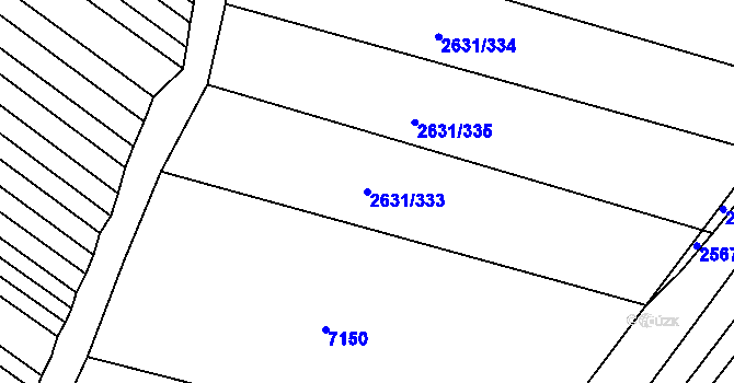 Parcela st. 2631/333 v KÚ Klobouky u Brna, Katastrální mapa