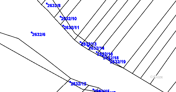 Parcela st. 2632/14 v KÚ Klobouky u Brna, Katastrální mapa