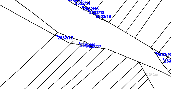 Parcela st. 2632/17 v KÚ Klobouky u Brna, Katastrální mapa