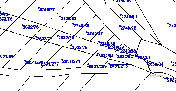 Parcela st. 2632/80 v KÚ Klobouky u Brna, Katastrální mapa