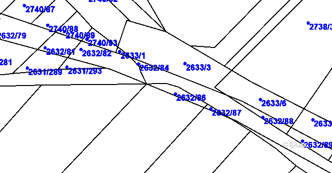 Parcela st. 2632/85 v KÚ Klobouky u Brna, Katastrální mapa
