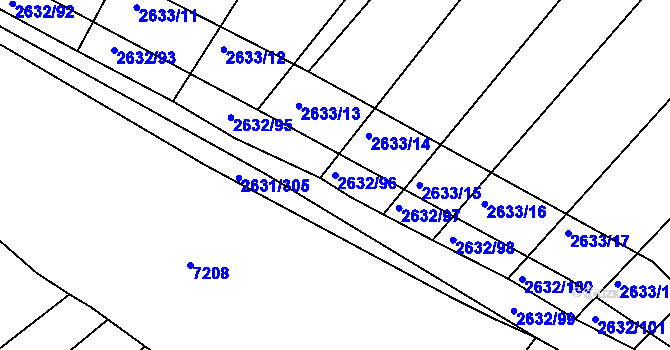 Parcela st. 2632/96 v KÚ Klobouky u Brna, Katastrální mapa