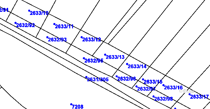Parcela st. 2633/13 v KÚ Klobouky u Brna, Katastrální mapa