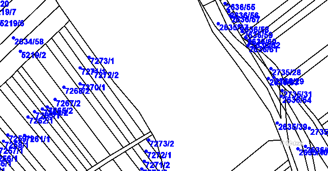 Parcela st. 2634/81 v KÚ Klobouky u Brna, Katastrální mapa