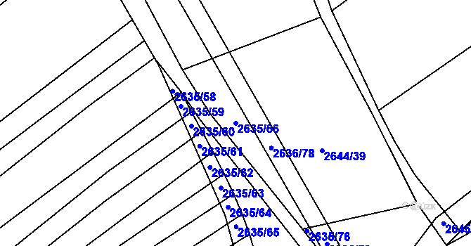 Parcela st. 2635/66 v KÚ Klobouky u Brna, Katastrální mapa