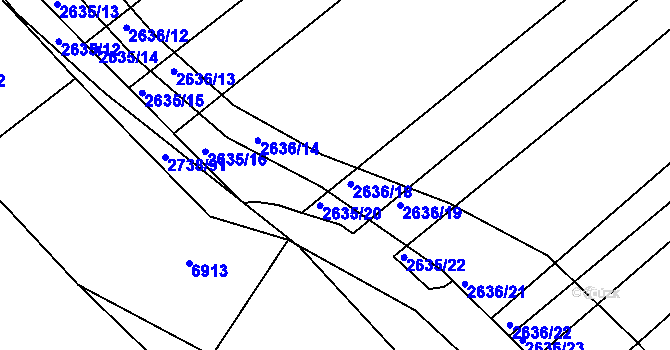 Parcela st. 2636/17 v KÚ Klobouky u Brna, Katastrální mapa