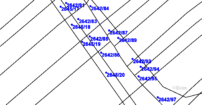 Parcela st. 2642/86 v KÚ Klobouky u Brna, Katastrální mapa