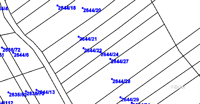 Parcela st. 2644/24 v KÚ Klobouky u Brna, Katastrální mapa