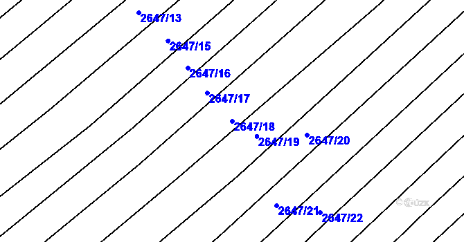 Parcela st. 2647/18 v KÚ Klobouky u Brna, Katastrální mapa