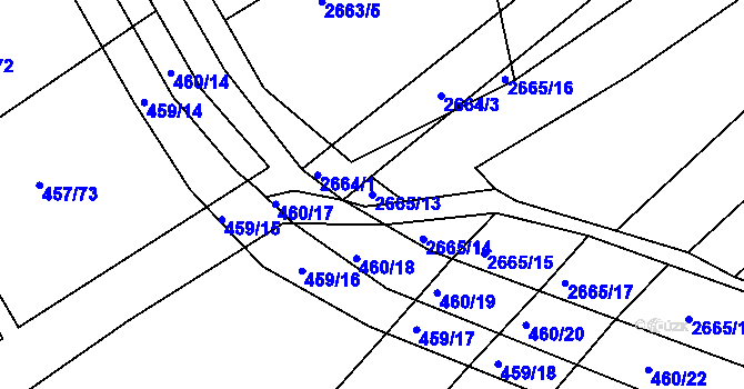 Parcela st. 2665/13 v KÚ Klobouky u Brna, Katastrální mapa