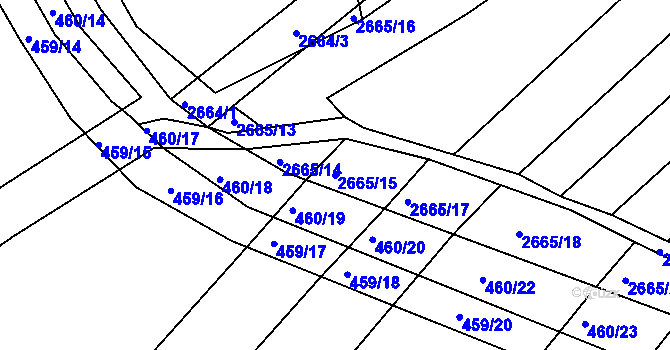 Parcela st. 2665/15 v KÚ Klobouky u Brna, Katastrální mapa