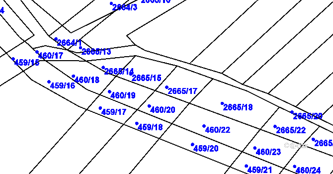 Parcela st. 2665/17 v KÚ Klobouky u Brna, Katastrální mapa