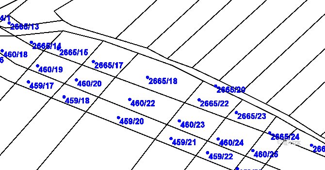 Parcela st. 2665/19 v KÚ Klobouky u Brna, Katastrální mapa
