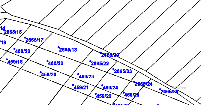 Parcela st. 2665/20 v KÚ Klobouky u Brna, Katastrální mapa