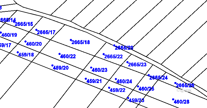 Parcela st. 2665/22 v KÚ Klobouky u Brna, Katastrální mapa